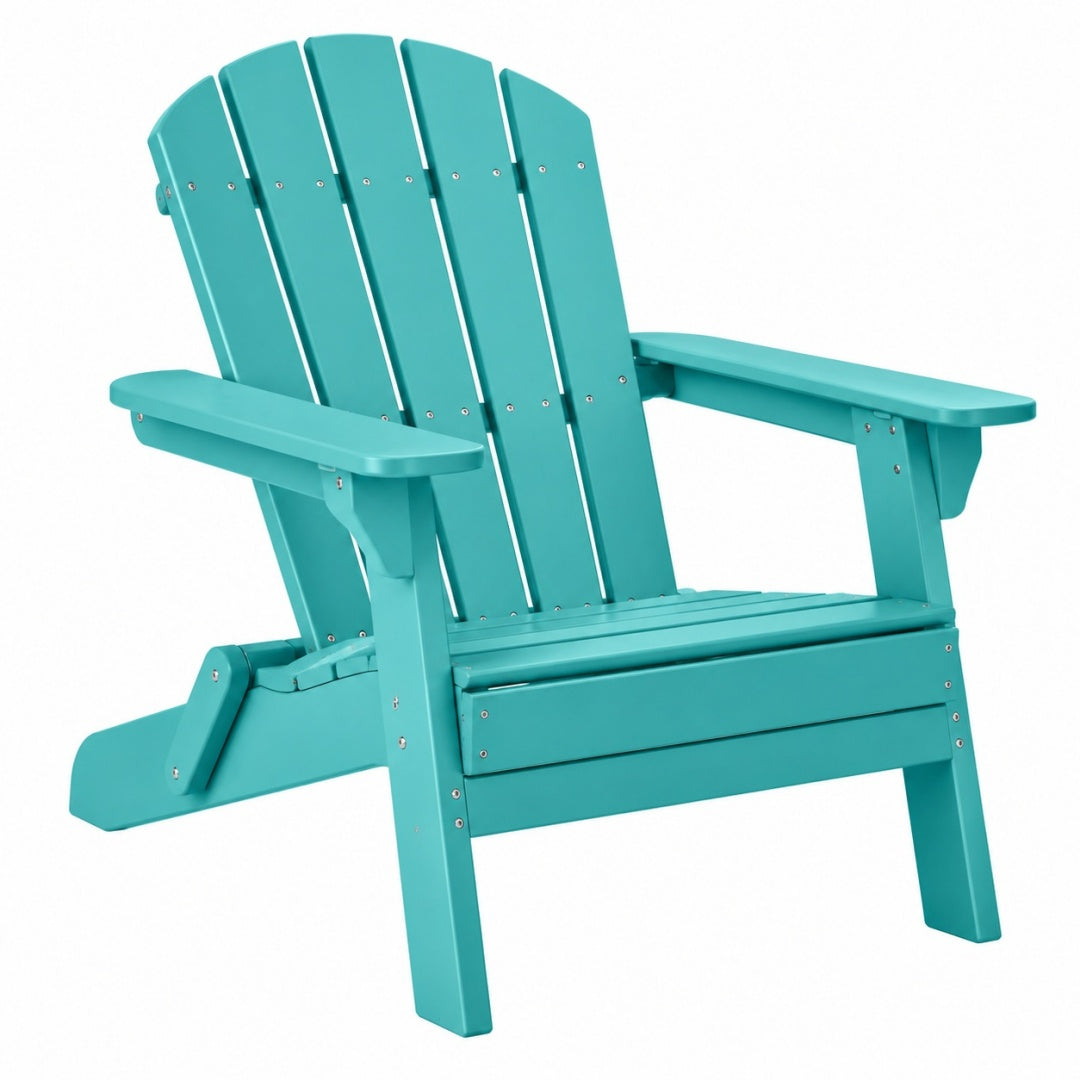 Krzesło ogrodowe Adirondack 83 x 80 x 98 cm z turkusowego tworzywa sztucznego składane
