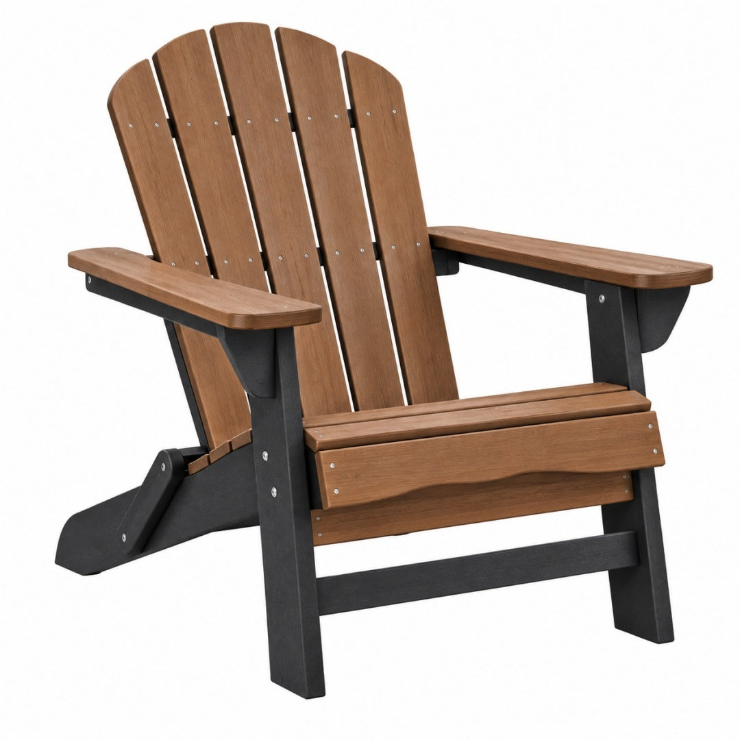 Krzesło ogrodowe Adirondack 80 x 86 x 98 cm z tworzywa sztucznego brązowo-czarne wypoczynkowe