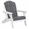 Fotel ogrodowy Adirondack 80 x 85 x 98 cm z tworzywa sztucznego biało-antracytowy